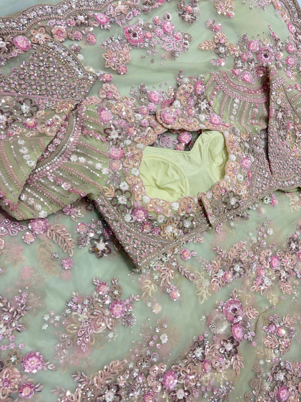 Embroidered Floral Net Fabric view 4