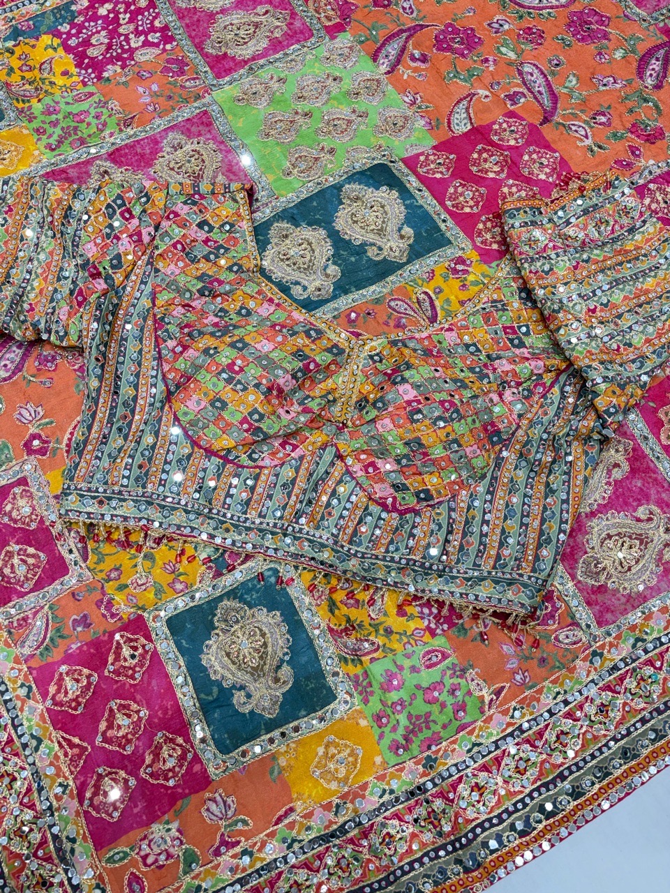 Embroidered Patchwork Saree view 4