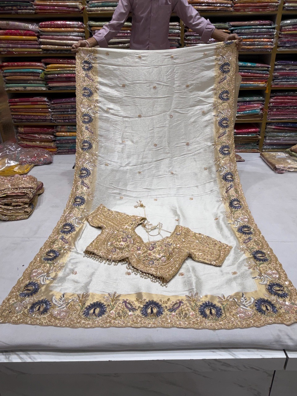 Embroidered Bridal Lehenga view 6