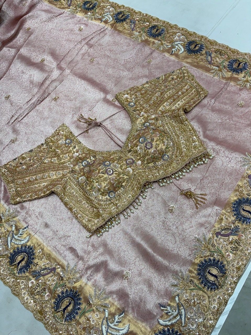 Embroidered Silk Sareee view 4