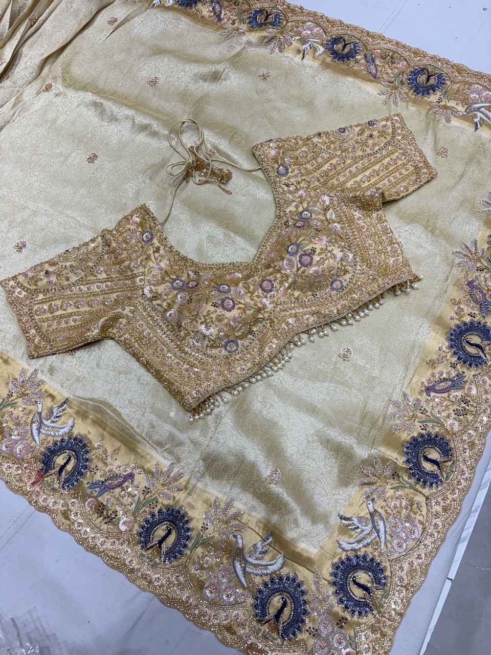 Embroidered Bridal Saree view 4