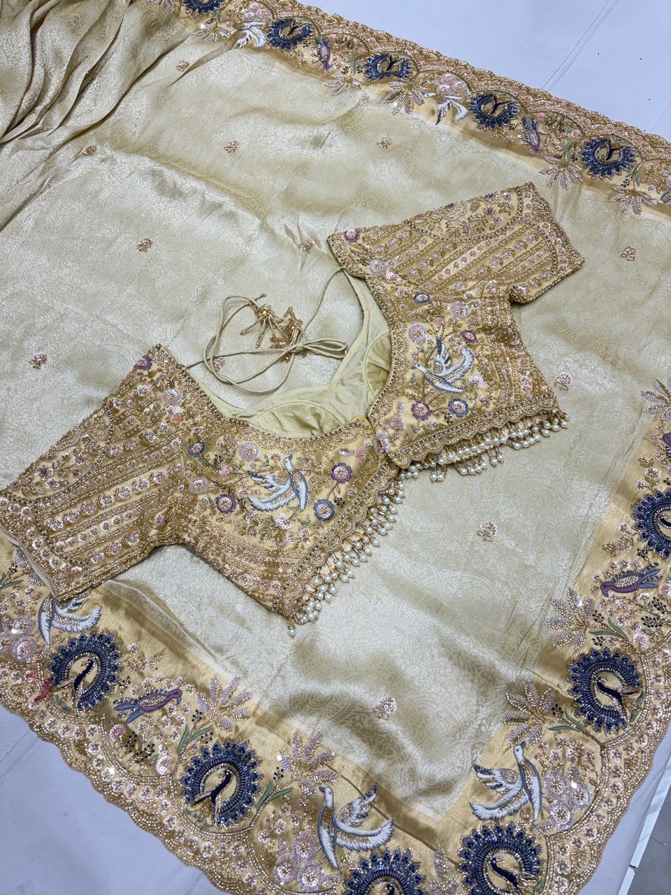 Embroidered Bridal Saree view 3