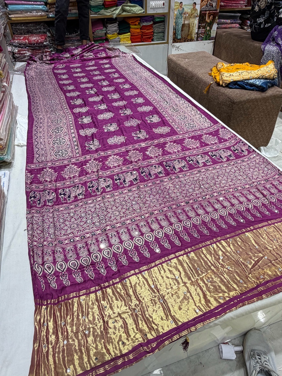Elegant Purple Saree view 4