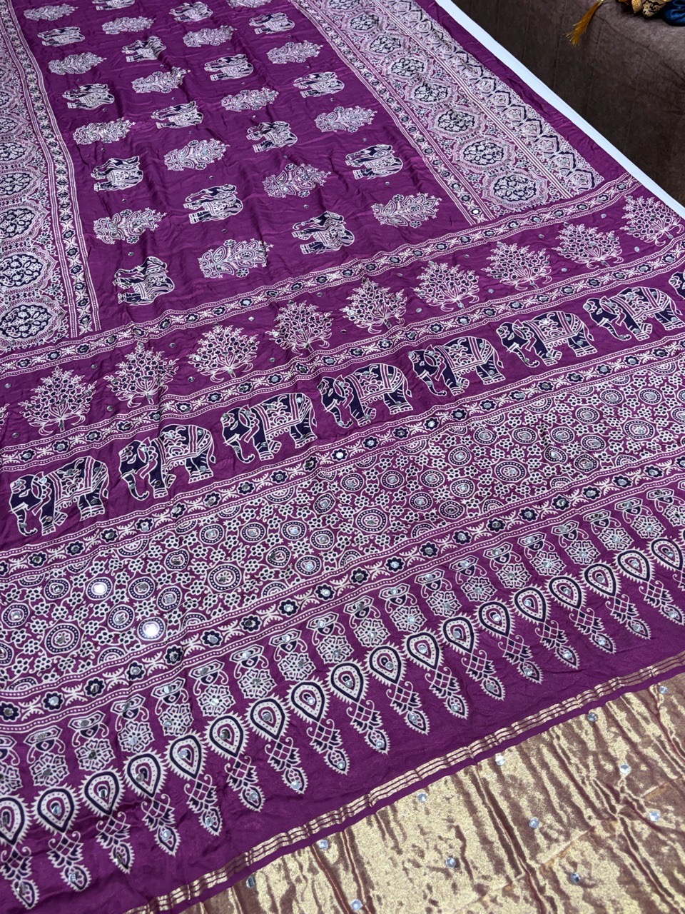 Elegant Purple Saree view 3