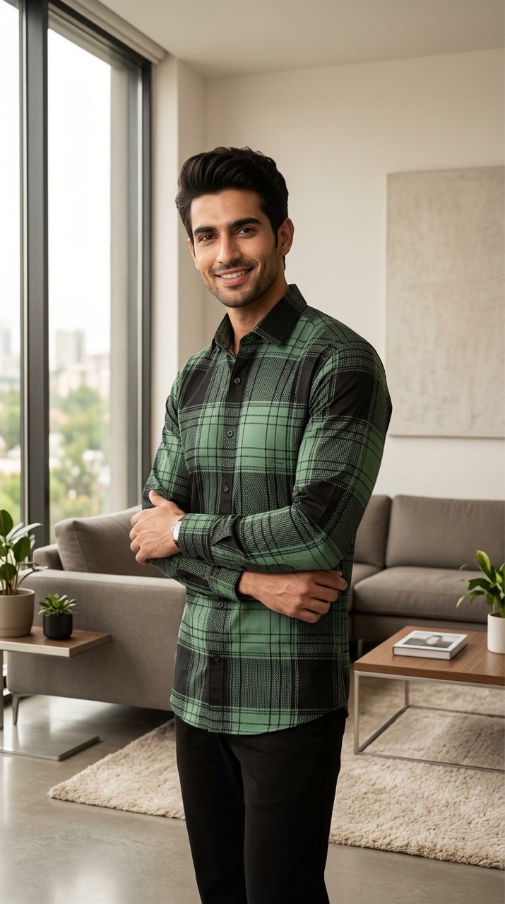 Mensfield Checked Shirt ART NO:2011 view 2