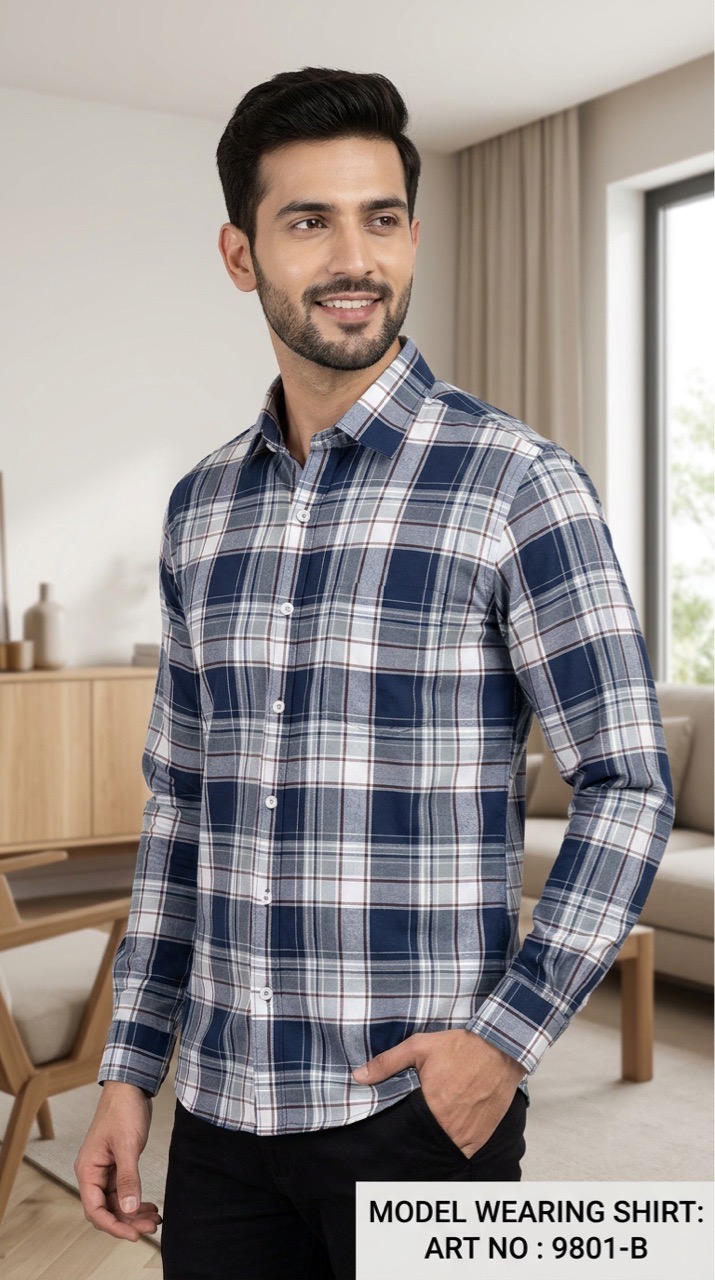 CHECK Shirt ART NO:9801-B