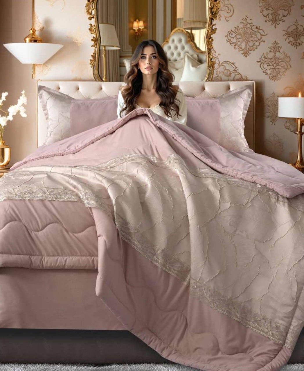 LUXURY JACQUARD comforter set king size .