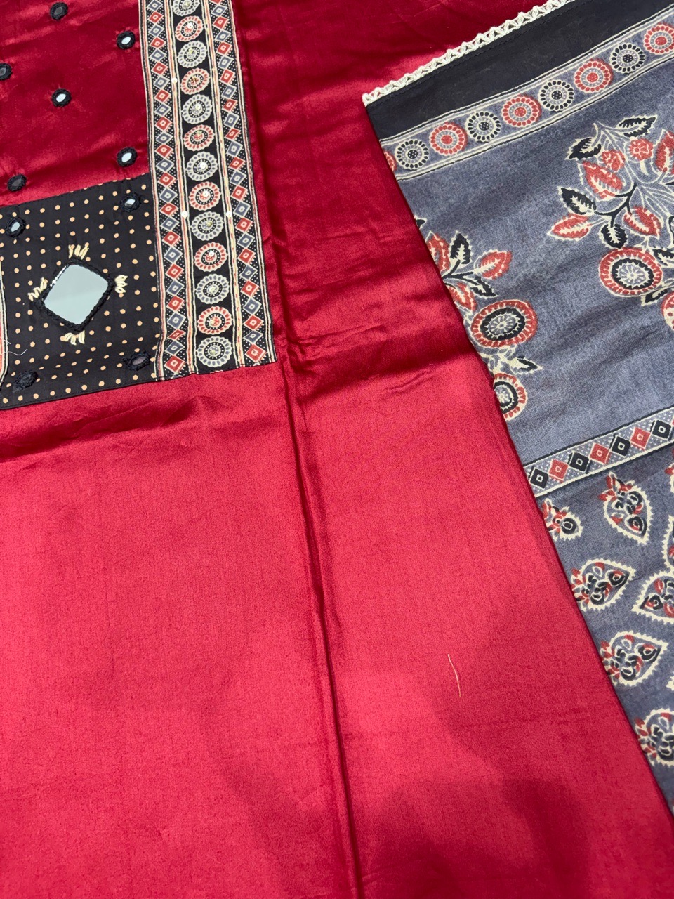 Maroon Unstitch Suit view 2