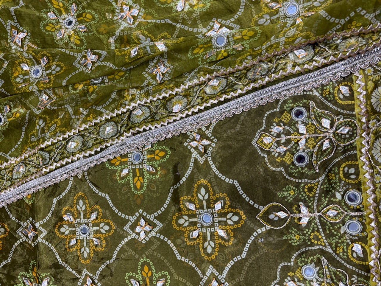 Dark Green Ajrakh Printed Suit view 3