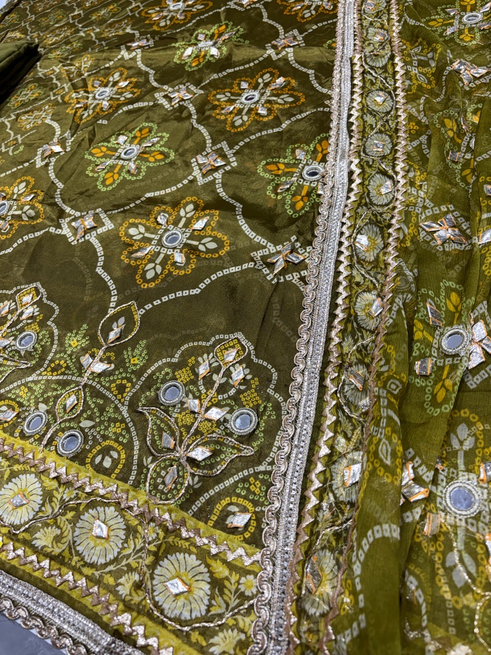 Dark Green Ajrakh Printed Suit view 4