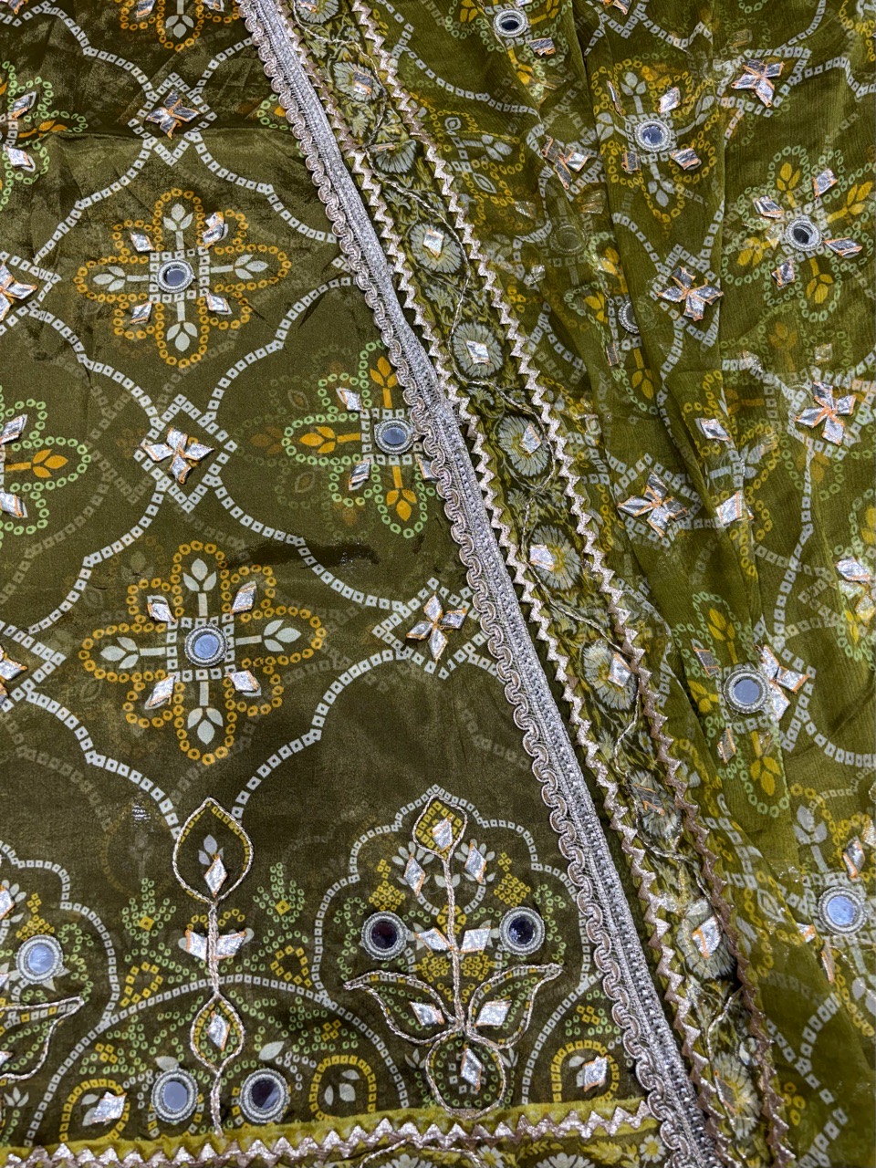 Dark Green Ajrakh Printed Suit view 2