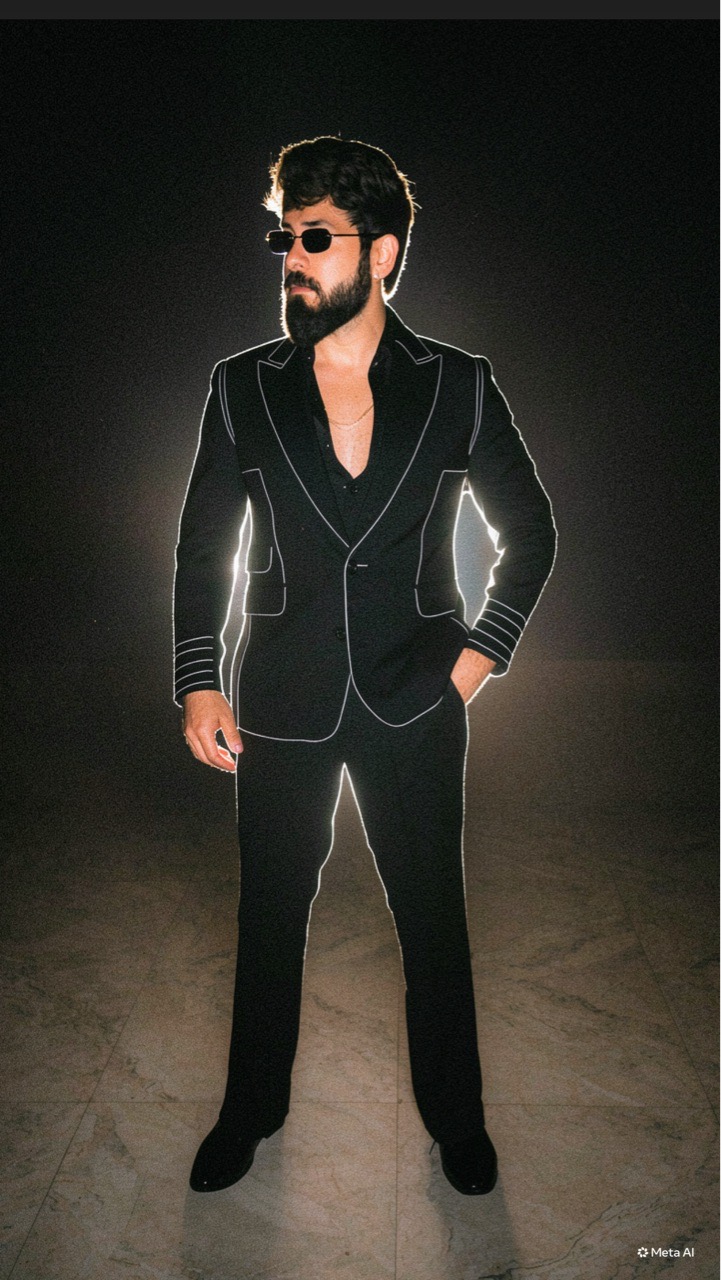 Black Threadwork Suit
