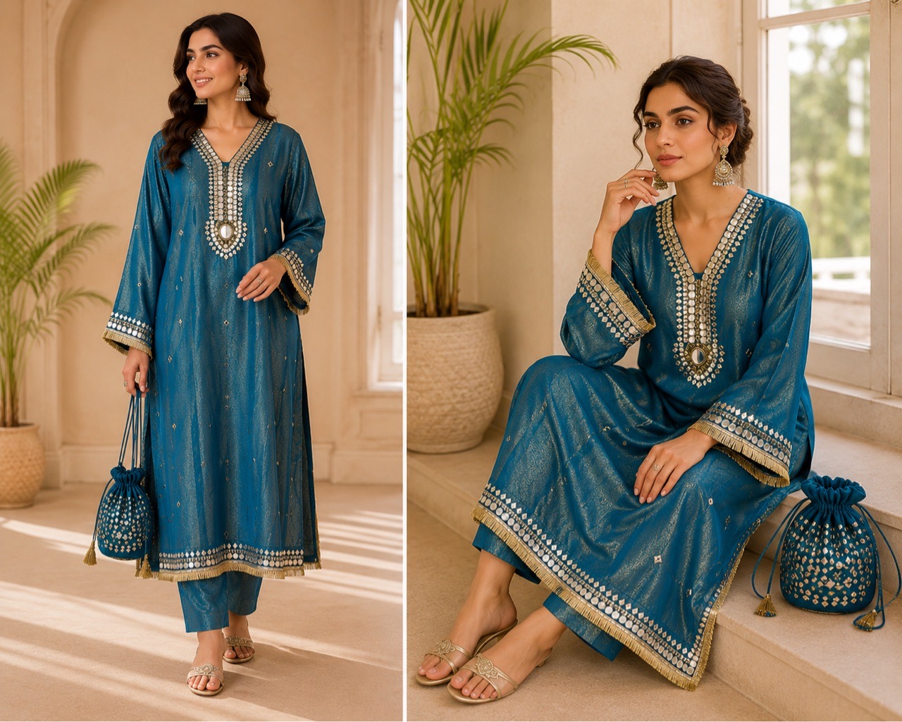 Pure Shimmer Phirin Dress With Matching Pants view 4