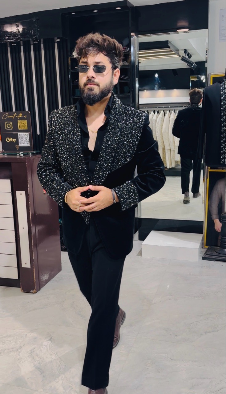 Cotton Valvet Full Work Tuxedo view 3