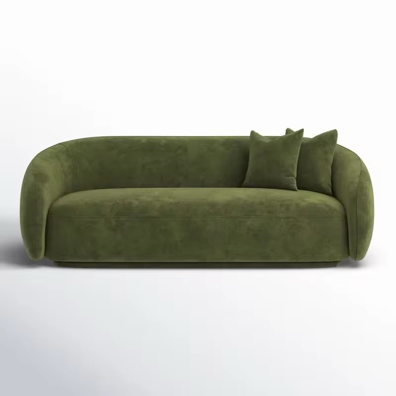 Green Velvet Sofa view 2