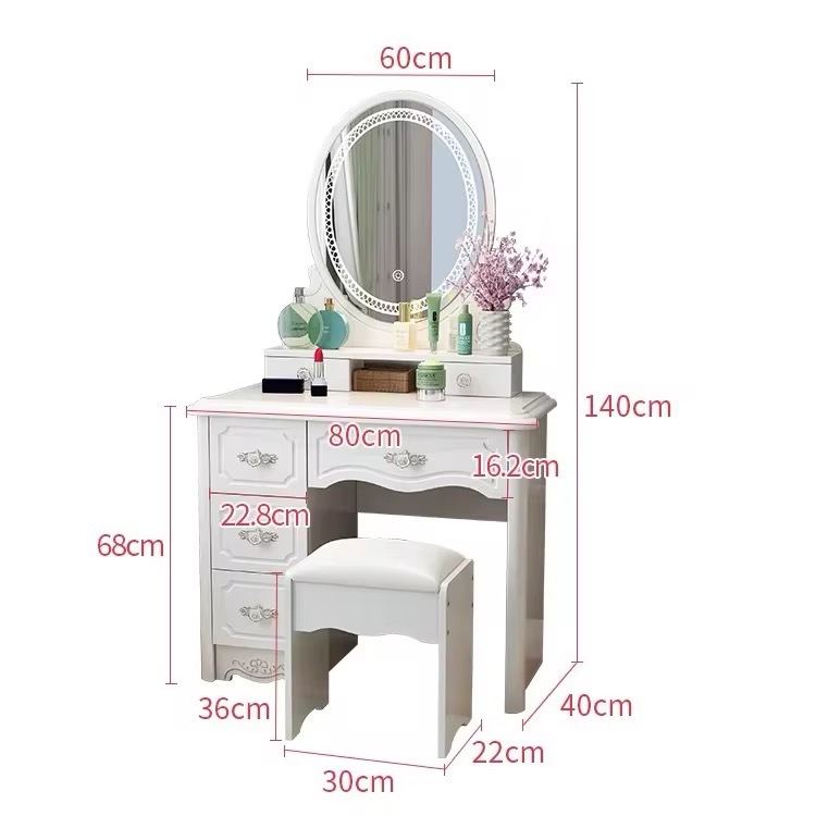 Elegant White Dressing Table view 5