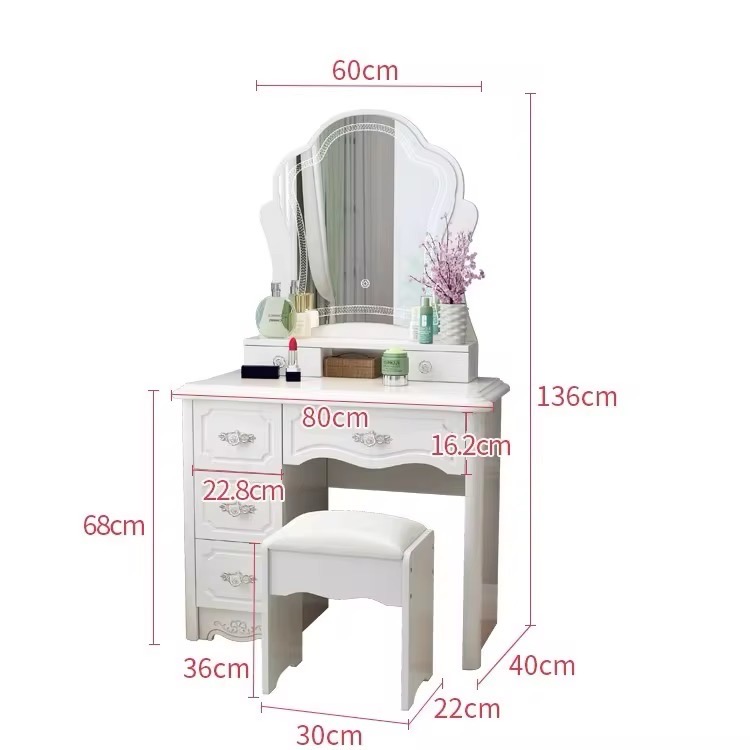 Elegant White Dressing Table view 6