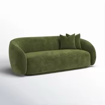 Green Velvet Sofa view 3