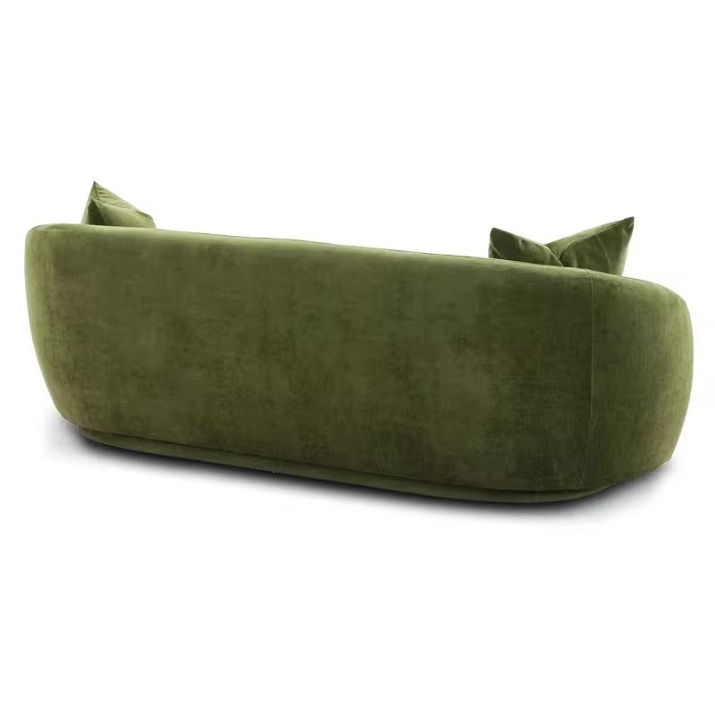 Green Velvet Sofa view 6