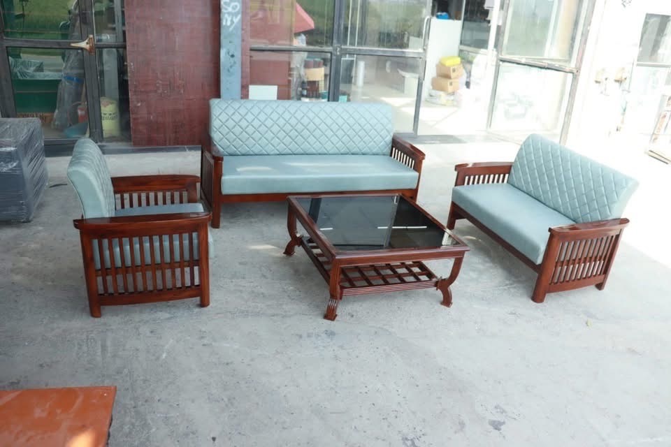 Elegant Wooden Sofa Set view 2