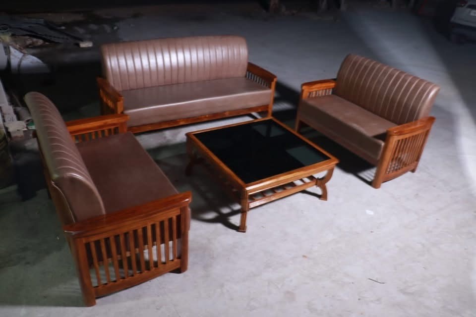 Elegant Wooden Sofa Set view 5