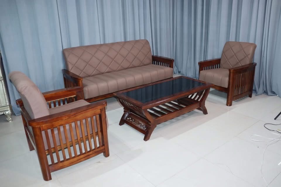 Elegant Wooden Sofa Set view 8