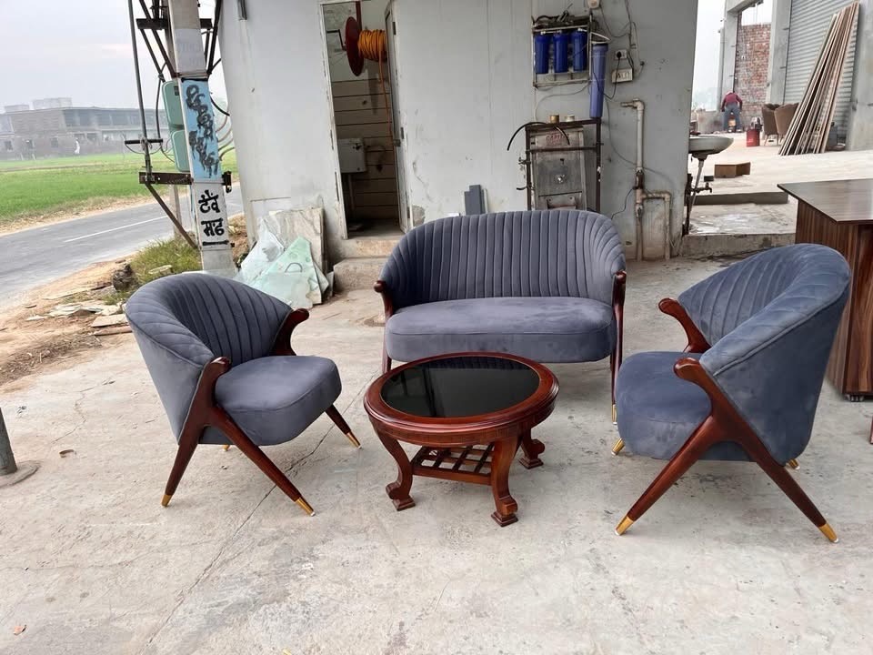 Modern Velvet Sofa Set view 4