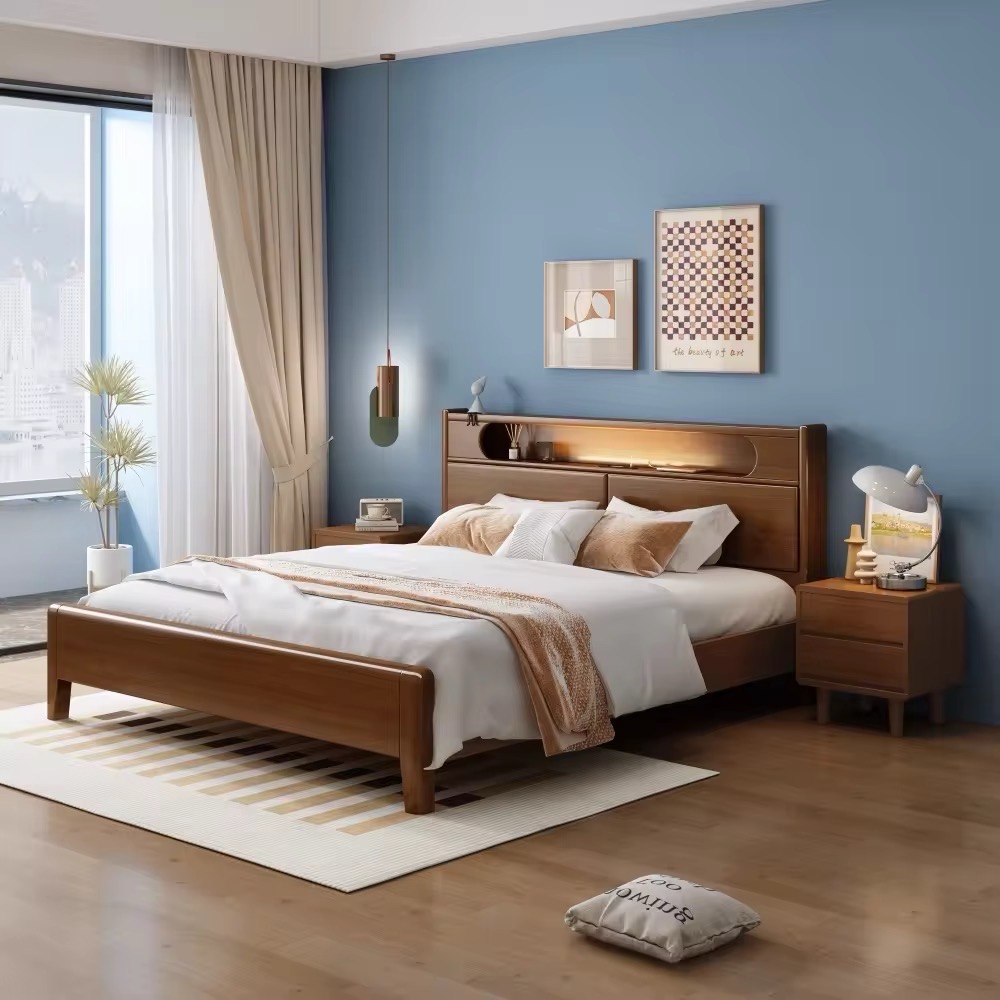 Modern Wooden Bed view 2