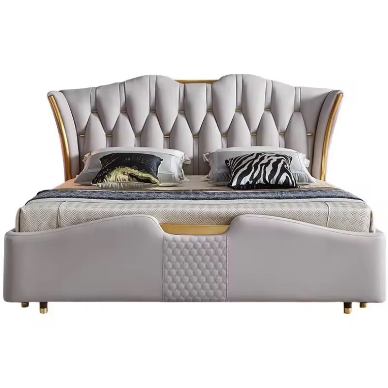 Luxury White Upholstered Bed view 6