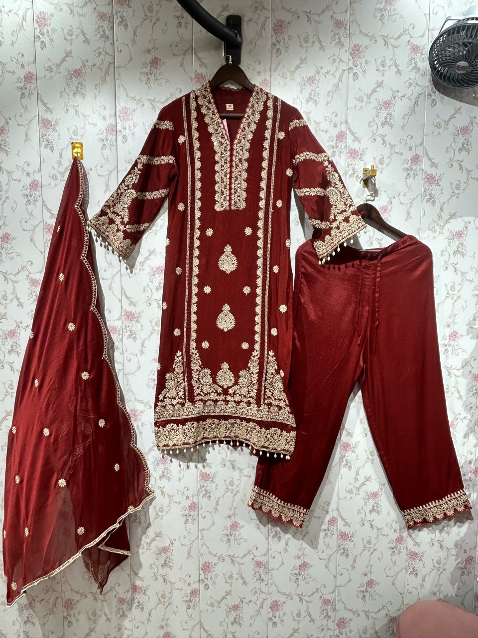 Pure Chinon  Full Embroidered Pakistani Style Straight Suit view 2