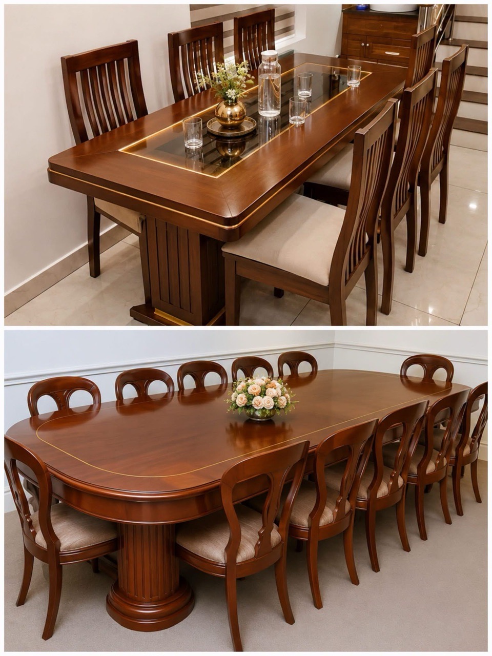 Elegant Wooden Dining Table Set view 2
