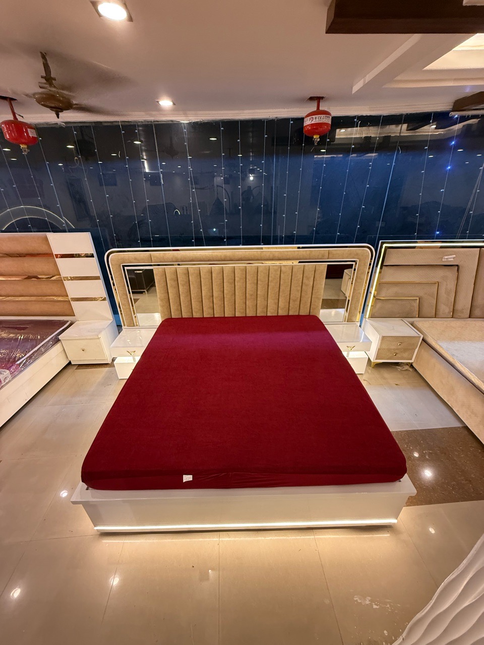 Modern Bed with LED Lights view 3