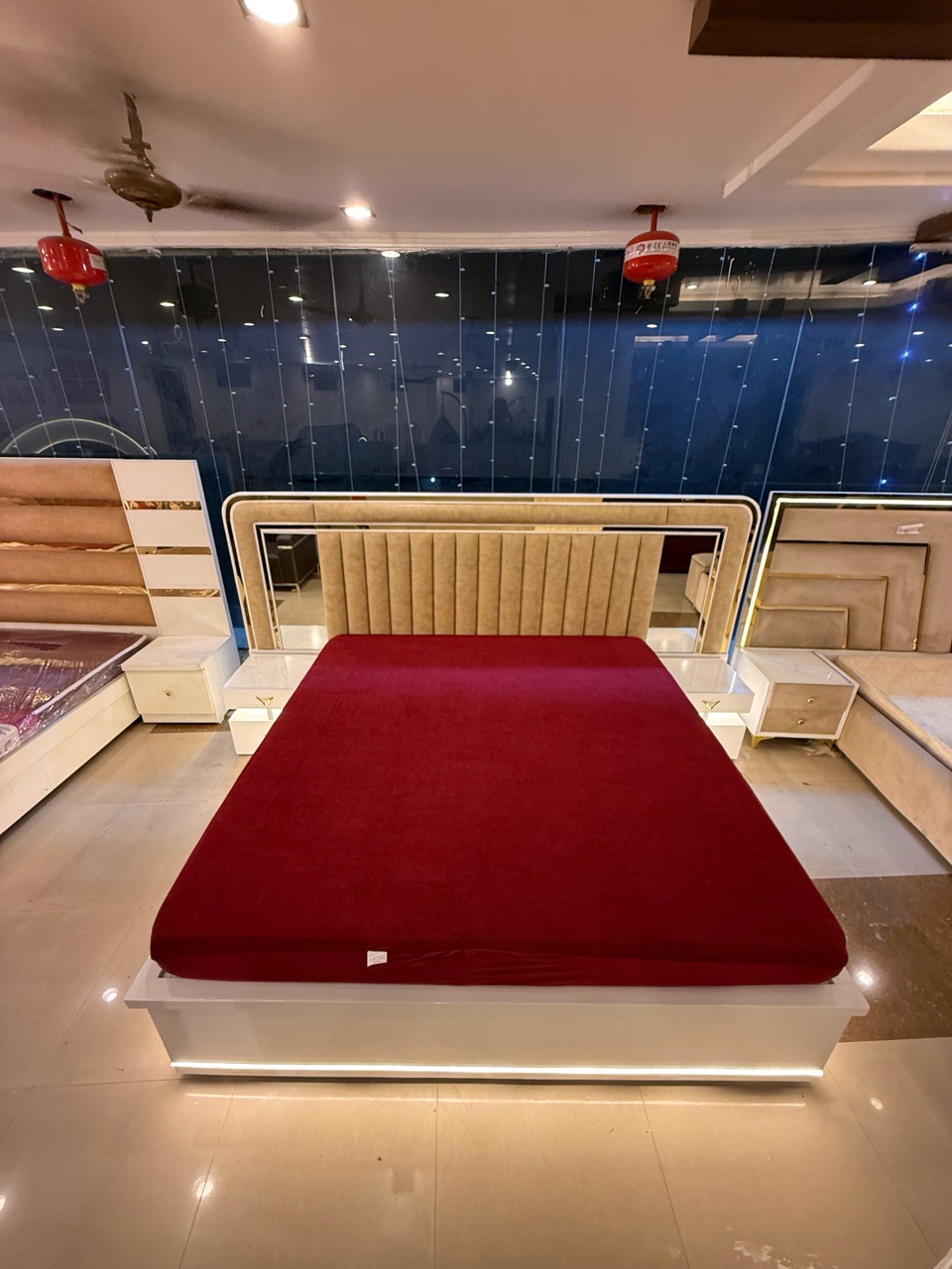 Modern Bed with LED Lights view 4