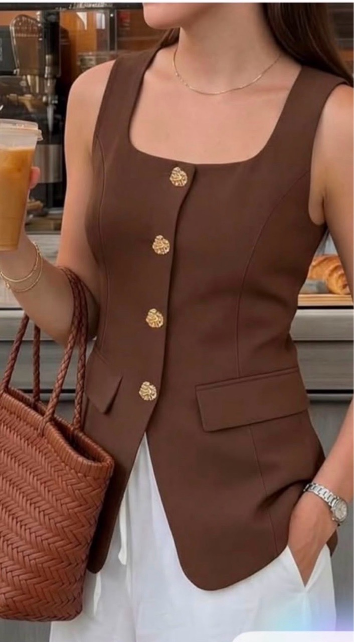 Signature Brown Tailored Vest