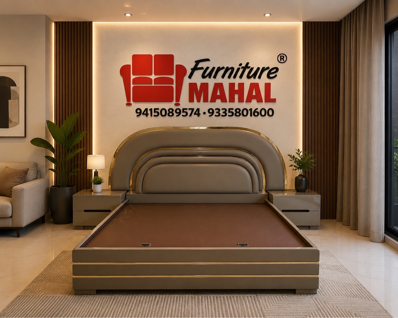 Modern Upholstered Bed view 2