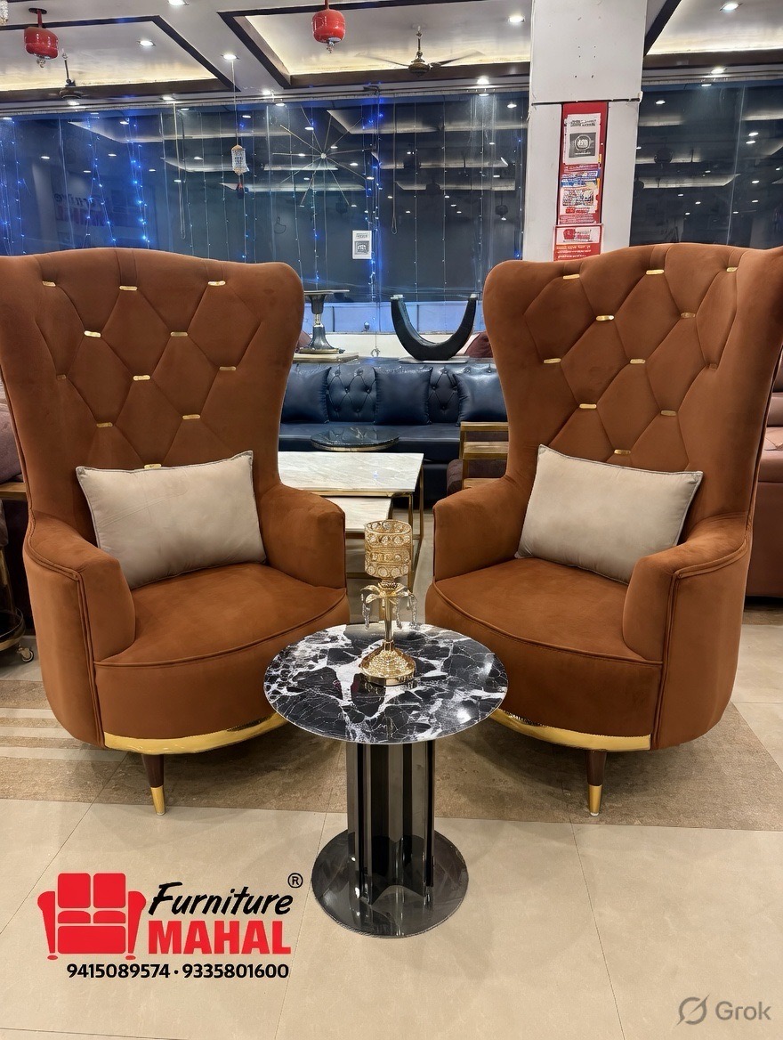 Luxury Velvet Armchair view 2
