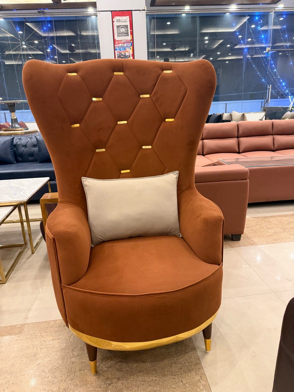 Luxury Velvet Armchair view 3