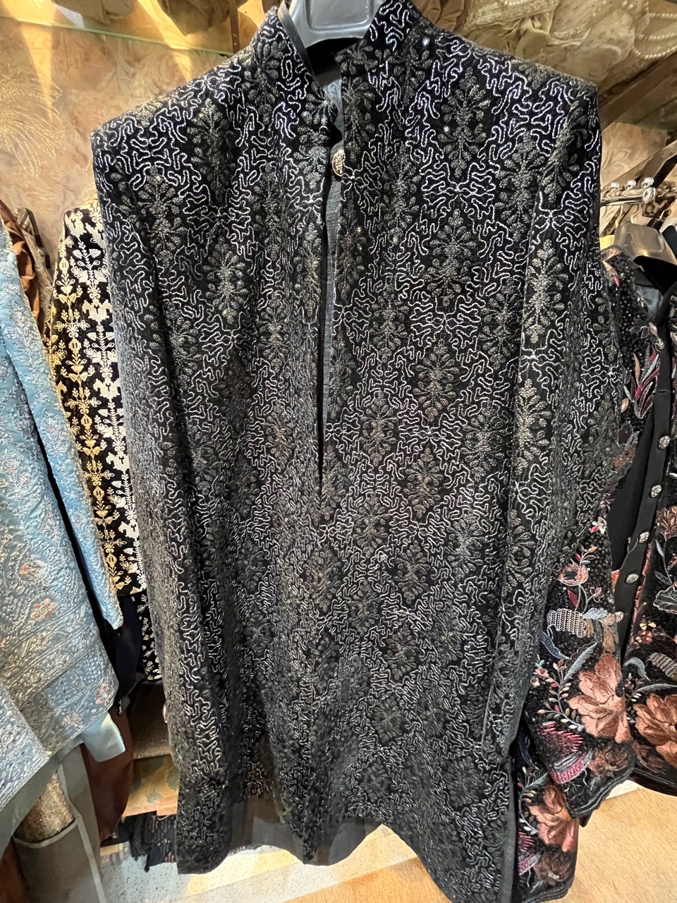 Embroidered Black Jacket view 2