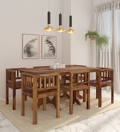 Spaceless Wooden Dining Table Set view 9