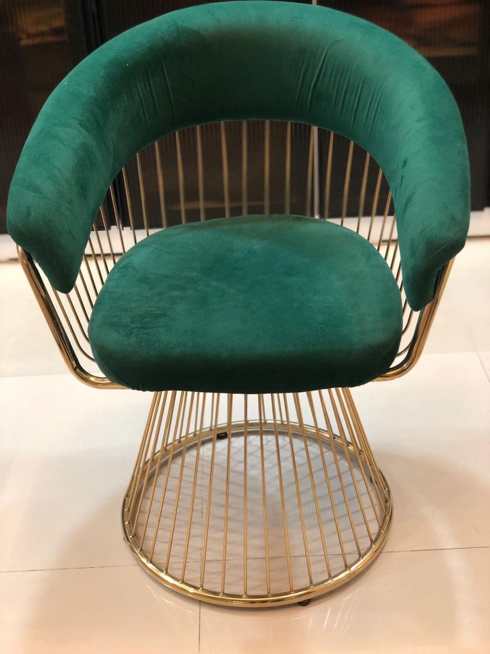 Green Velvet Accent Chair view 2