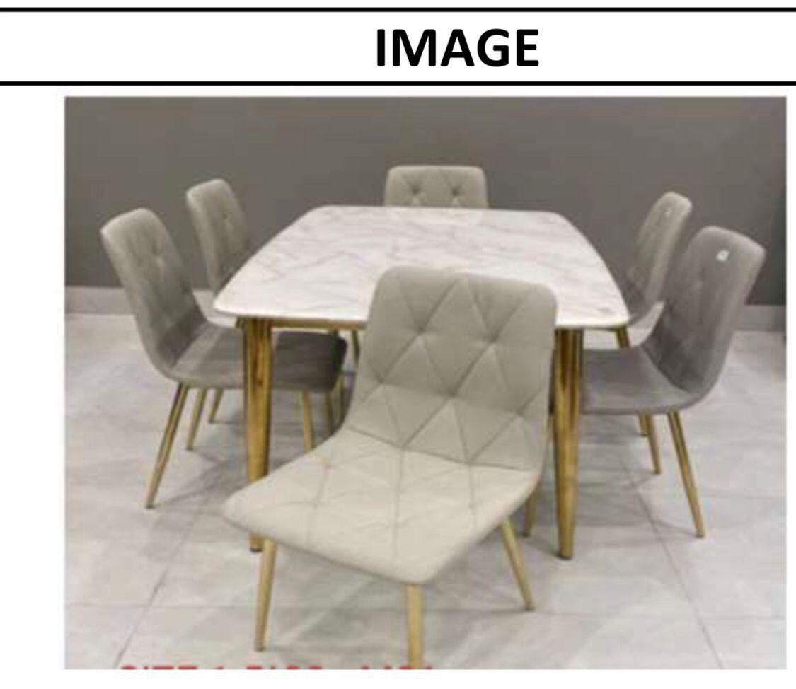 Marble Top Dining Table Set view 2