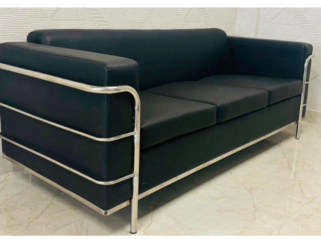 Modern Black 3 Seater Sofa view 2