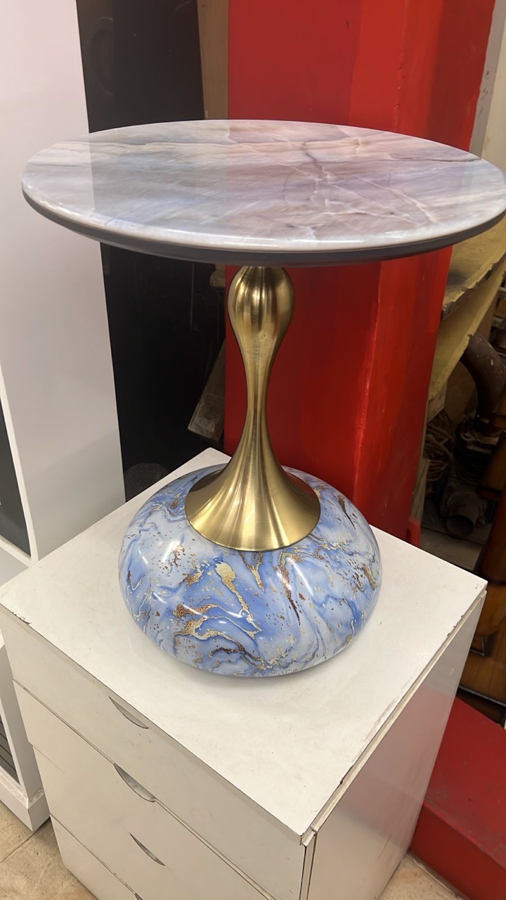 Elegant Blue Accent Table view 2