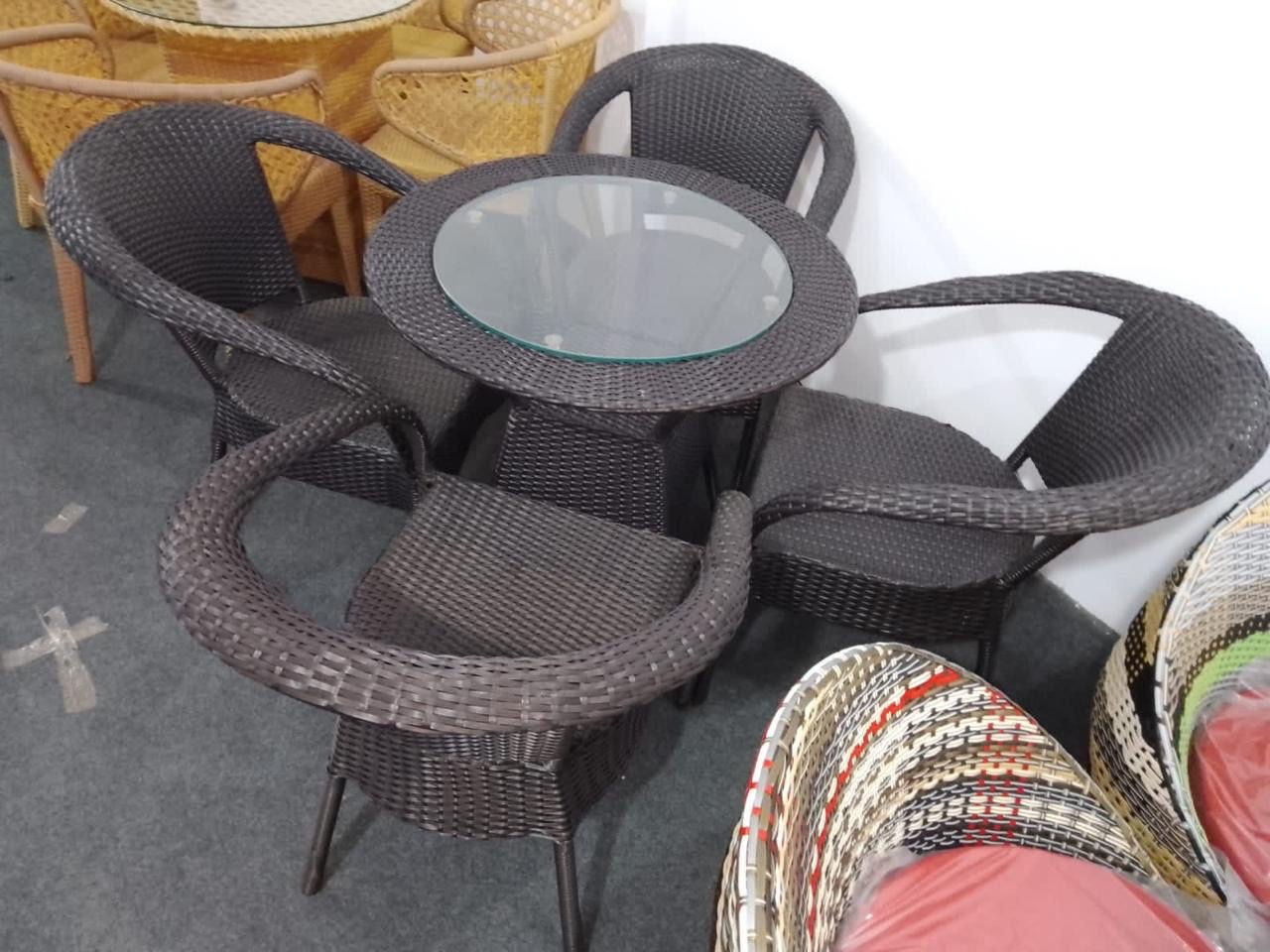 Woven Rattan Dining Set view 2
