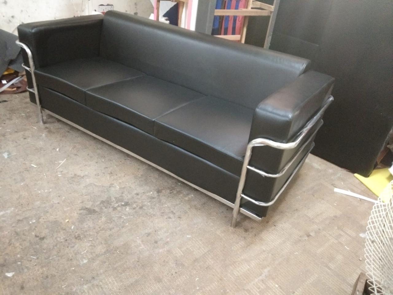 Modern Black 3 Seater Sofa view 4