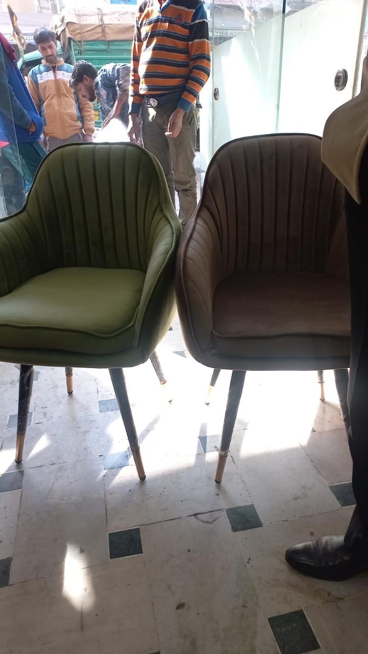 Gray Velvet Lounge Chair view 6