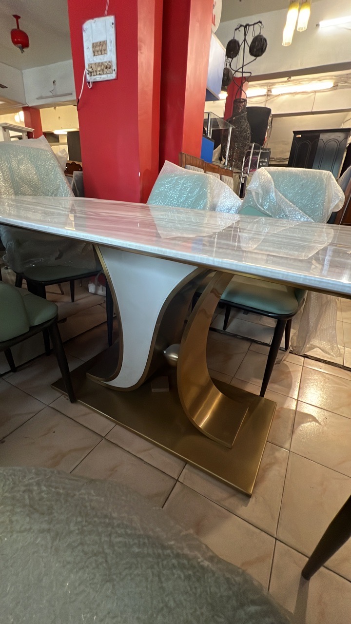 Modern White Dining Table view 3