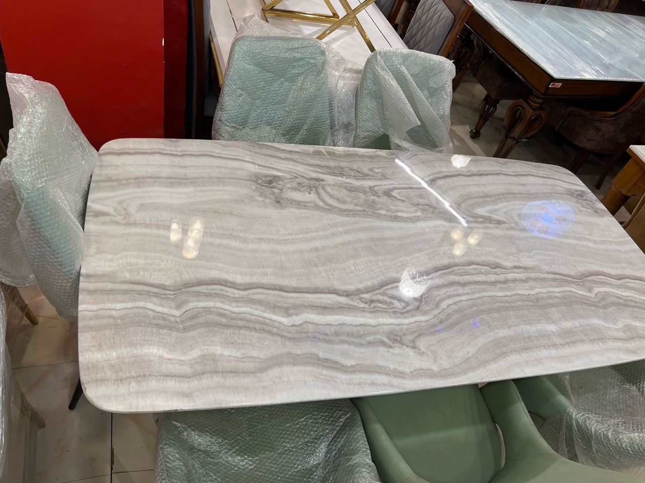 Modern White Dining Table view 8