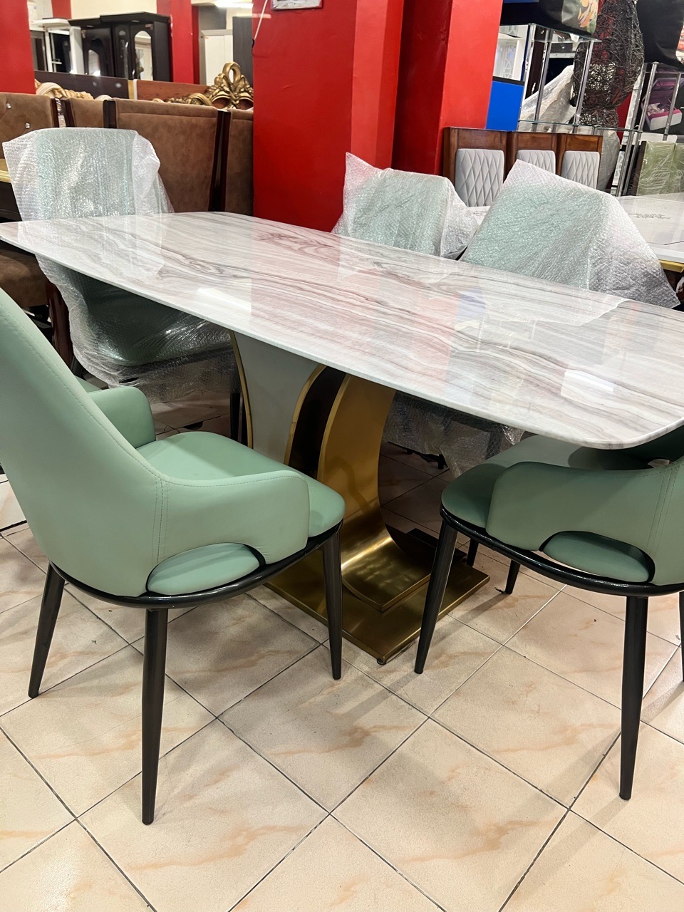 Modern White Dining Table view 4
