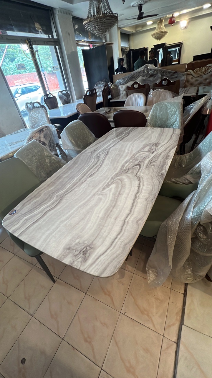 Modern White Dining Table view 2